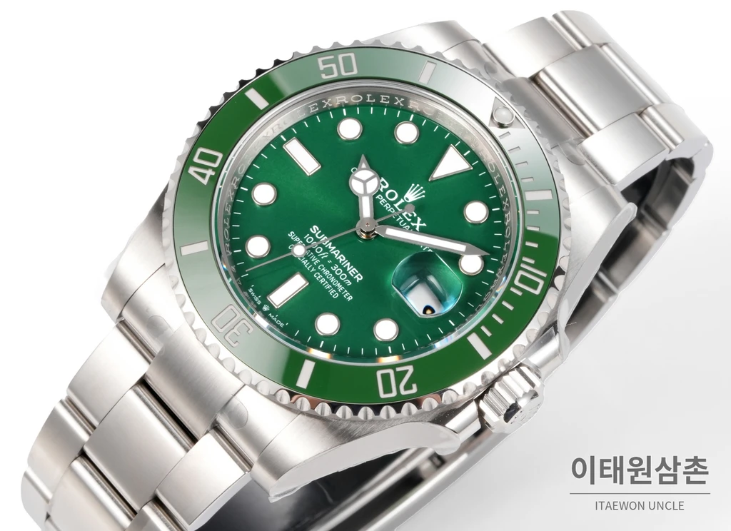 롤렉스 서브마리너 데이트 그린베젤 그린다이얼 자동 시계 41mm