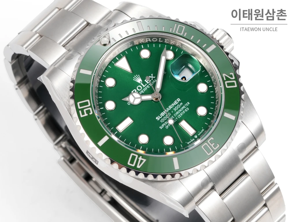 롤렉스 서브마리너 데이트 그린베젤 그린다이얼 자동 시계 41mm