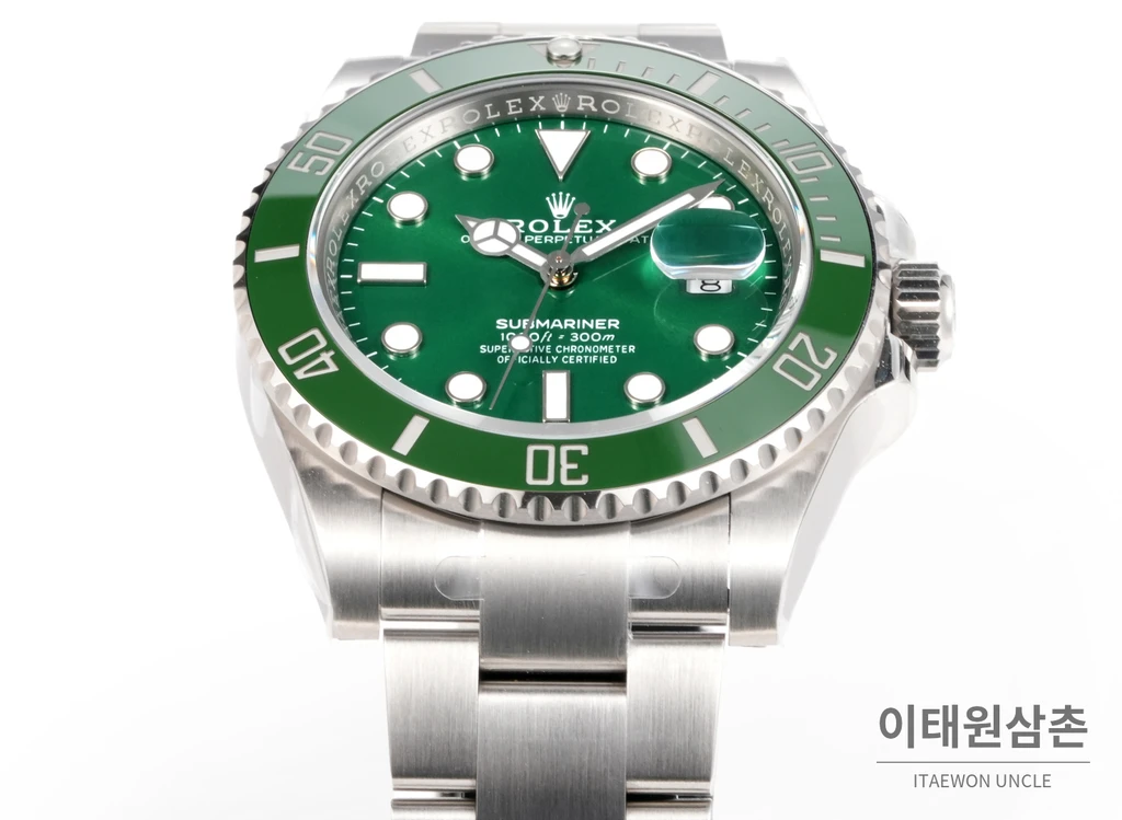 롤렉스 서브마리너 데이트 그린베젤 그린다이얼 자동 시계 41mm