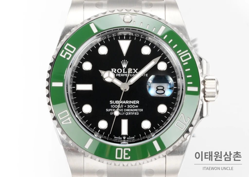 롤렉스 서브마리너 데이트 그린베젤 블랙다이얼 자동 시계 41mm