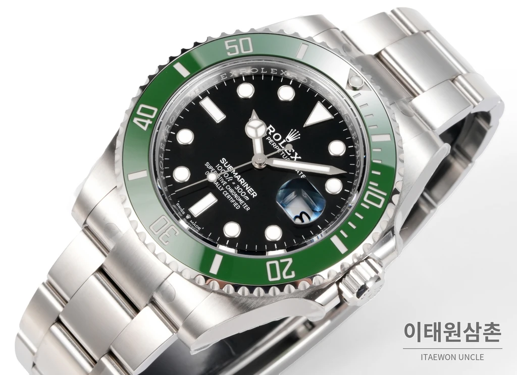롤렉스 서브마리너 데이트 그린베젤 블랙다이얼 자동 시계 41mm