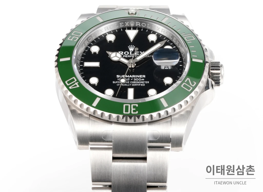 롤렉스 서브마리너 데이트 그린베젤 블랙다이얼 자동 시계 41mm