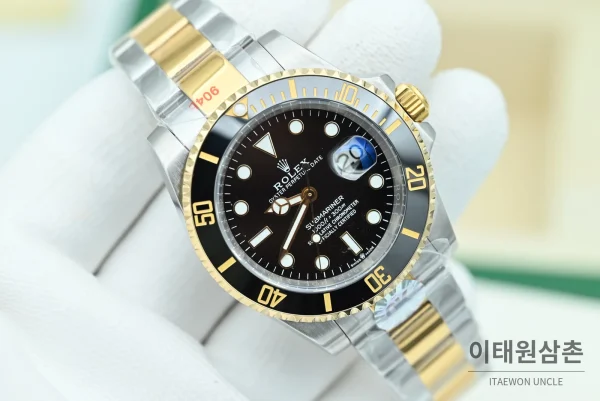 롤렉스 서브마리너 데이트 콤비 블랙베젤 블랙다이얼 오토매틱 OK팩토리 41mm