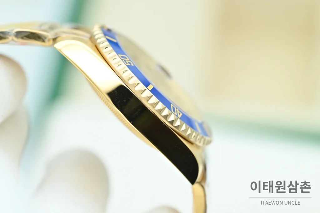 롤렉스 서브마리너 데이트 옐로우골드 블루다이얼 오토매틱 OK팩토리 41mm