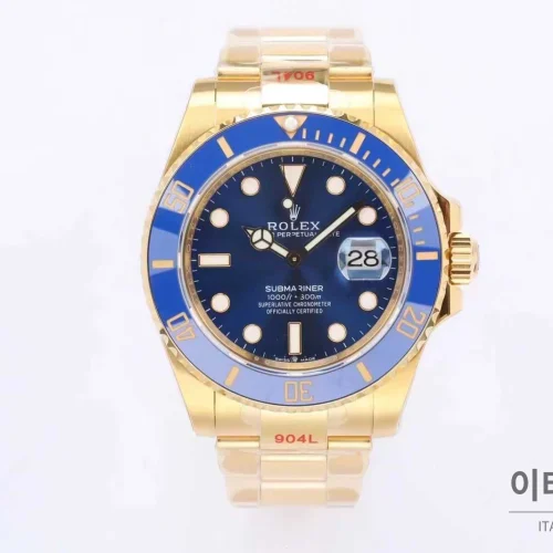 롤렉스 서브마리너 스틸 골드톤 세라믹베젤 블랙다이얼 다이버 오토매틱 41mm 블랙 / 골드 골드 브레이슬릿