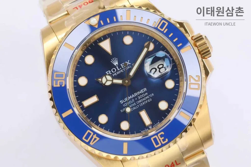 롤렉스 서브마리너 스틸 골드톤 세라믹베젤 블랙다이얼 다이버 오토매틱 41mm 블랙 / 골드 골드 브레이슬릿