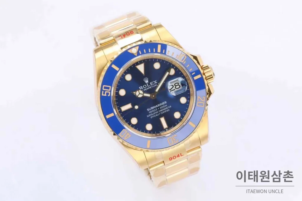 롤렉스 서브마리너 스틸 골드톤 세라믹베젤 블랙다이얼 다이버 오토매틱 41mm 블랙 / 골드 골드 브레이슬릿