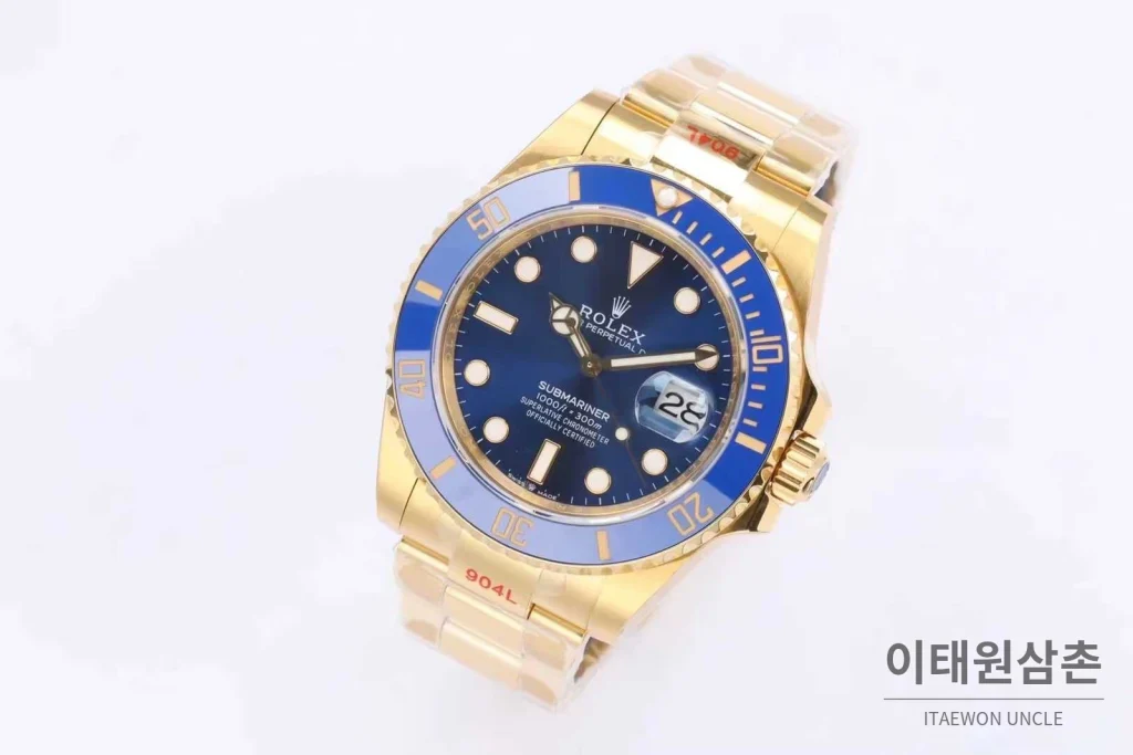 롤렉스 서브마리너 스틸 골드톤 세라믹베젤 블랙다이얼 다이버 오토매틱 41mm 블랙 / 골드 골드 브레이슬릿