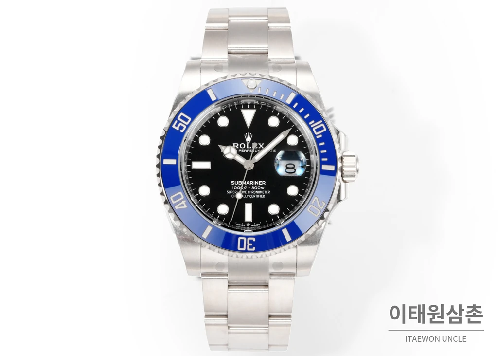 롤렉스 서브마리너 스타일 블루베젤 블랙다이얼 자동 시계