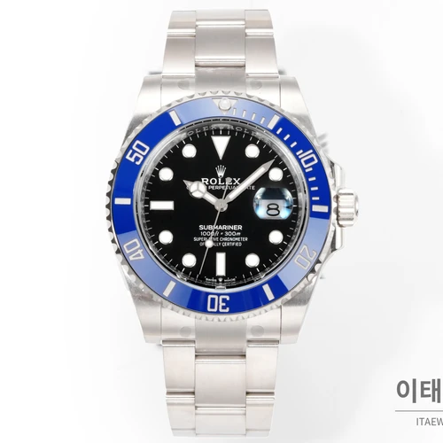 롤렉스 서브마리너 스타일 블루베젤 블랙다이얼 자동 시계 롤렉스 서브마리너 스타일 블루베젤 블랙다이얼 자동 시계