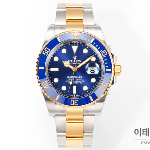 롤렉스 서브마리너 스타일 골드컬러 콤비 블루베젤 블루다이얼 시계 롤렉스 서브마리너 스타일 골드컬러 콤비 블루베젤 블루다이얼 시계
