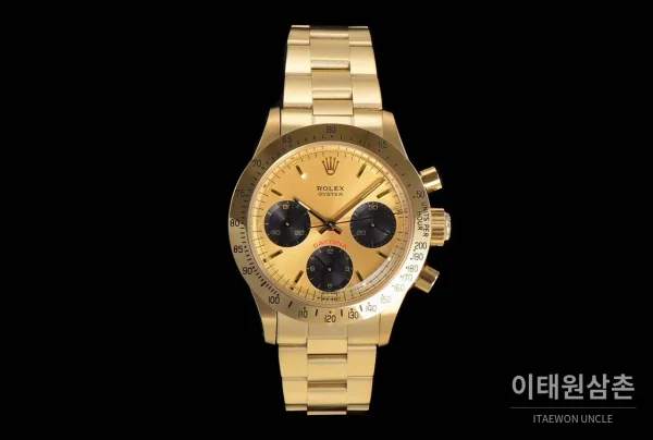 롤렉스 빈티지 크로노그래프 스틸 화이트다이얼 수동 37.5mm 골드 브레이슬릿