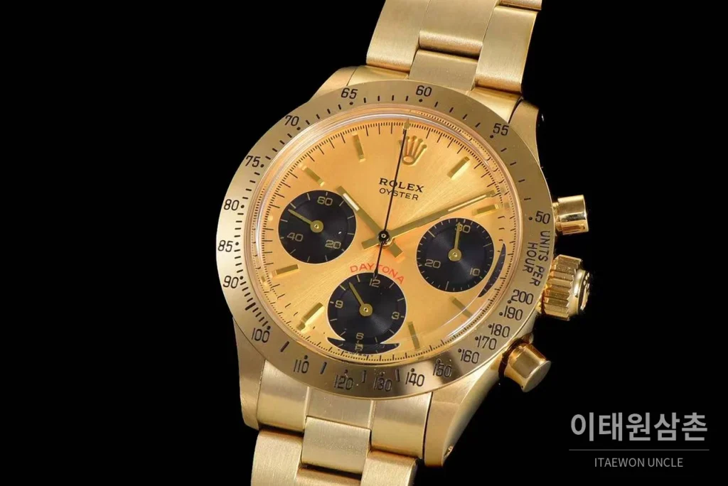 롤렉스 빈티지 크로노그래프 스틸 화이트다이얼 수동 37.5mm 골드 브레이슬릿