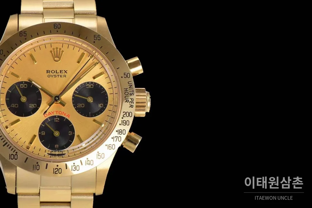롤렉스 빈티지 크로노그래프 스틸 화이트다이얼 수동 37.5mm 골드 브레이슬릿
