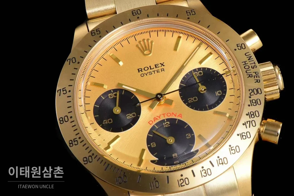 롤렉스 빈티지 크로노그래프 스틸 화이트다이얼 수동 37.5mm 골드 브레이슬릿