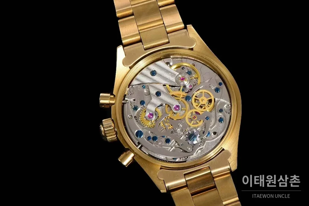 롤렉스 빈티지 크로노그래프 스틸 화이트다이얼 수동 37.5mm 골드 브레이슬릿 (3)