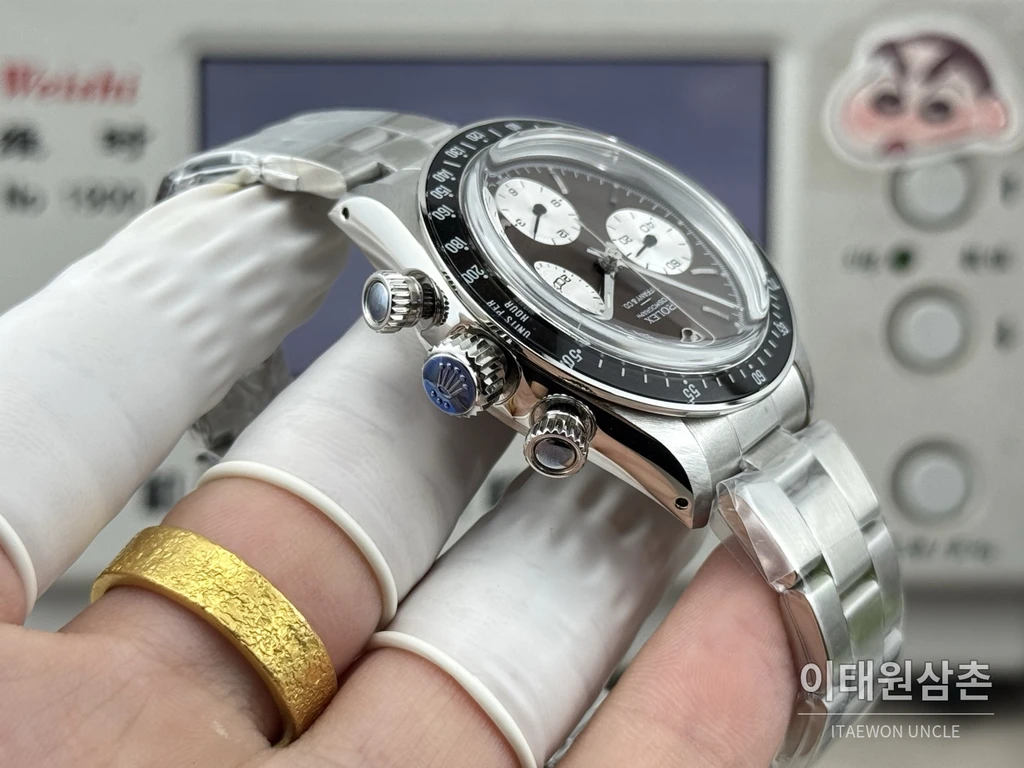 롤렉스 빈티지 데이토나 스틸 블랙판다 크로노그래프 수동 37mm