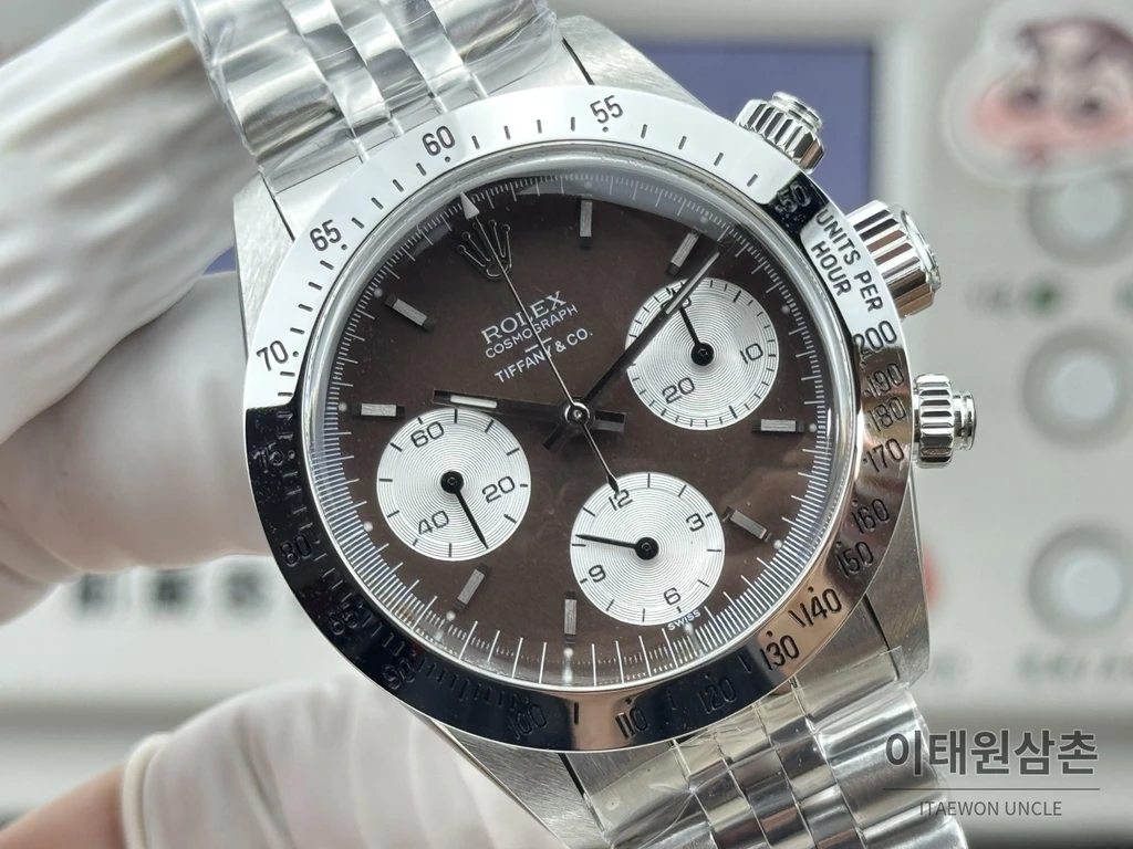 롤렉스 빈티지 데이토나 스틸 브라운판다 크로노그래프 수동 37mm