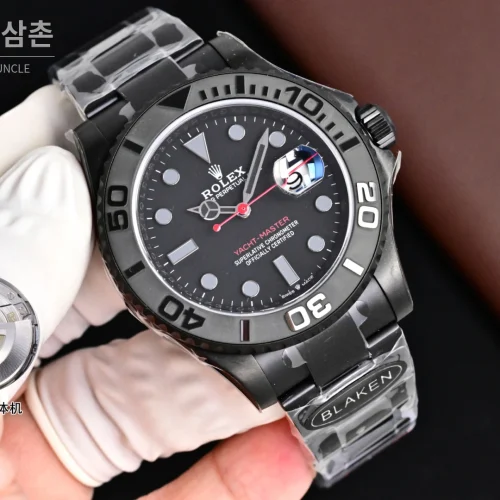 롤렉스 요트마스터 블라켄 아이스블루 야광 오토매틱 40mm 블랙 세라믹 브레이슬릿 블랙 베젤