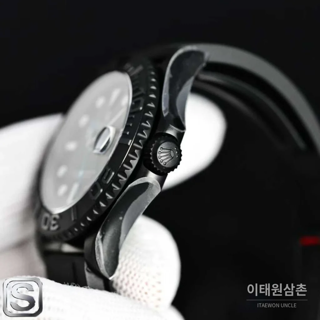 롤렉스 요트마스터 스틸 티타늄 블랙다이얼 러버밴드 다이버 오토매틱 40mm (3)
