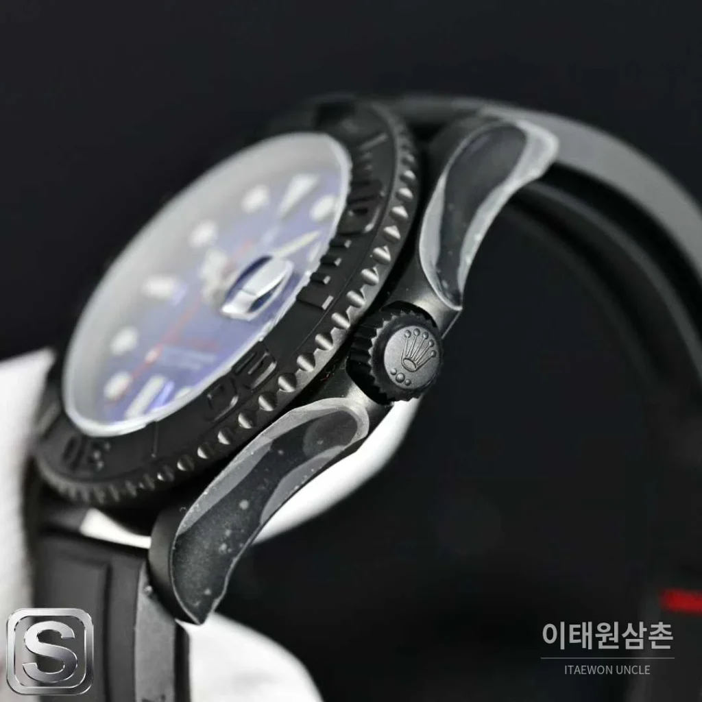 롤렉스 요트마스터 스틸 티타늄 블랙다이얼 러버밴드 다이버 오토매틱 40mm (5)