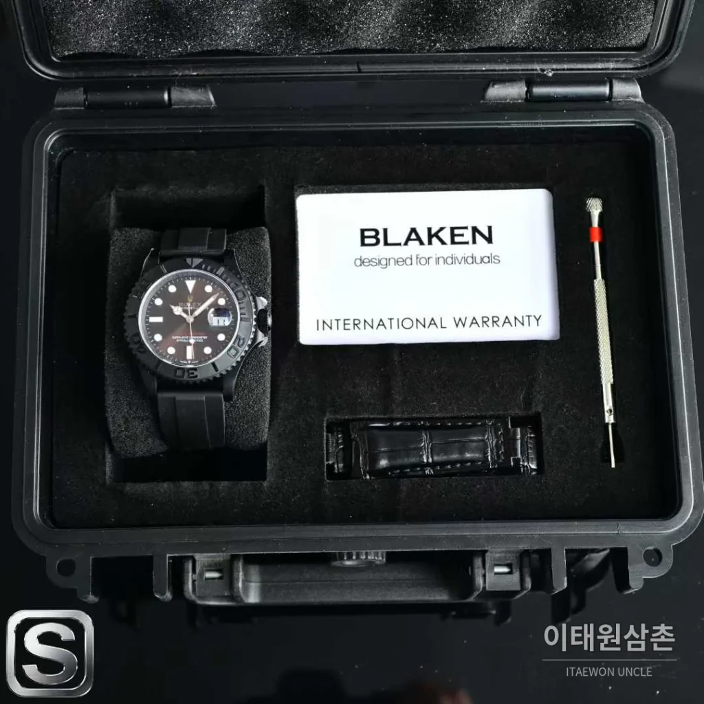 롤렉스 요트마스터 스틸 티타늄 블랙다이얼 러버밴드 다이버 오토매틱 40mm (2)