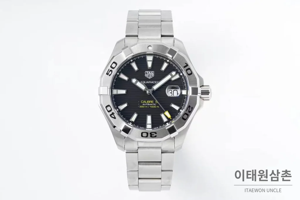 태그호이어 까레라 스틸 블랙다이얼 오토매틱 41mm 스틸 브레이슬릿 (2)