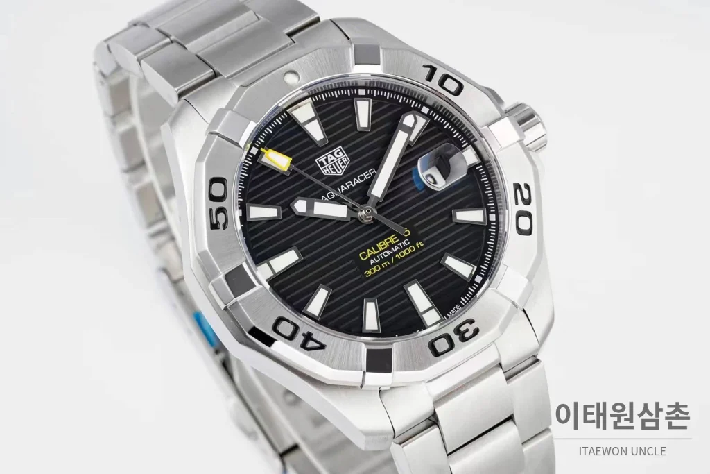 태그호이어 까레라 스틸 블랙다이얼 오토매틱 41mm 스틸 브레이슬릿 (2)