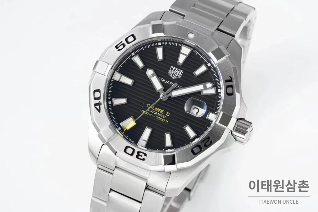 태그호이어 까레라 스틸 블랙다이얼 오토매틱 41mm 스틸 브레이슬릿 (2)