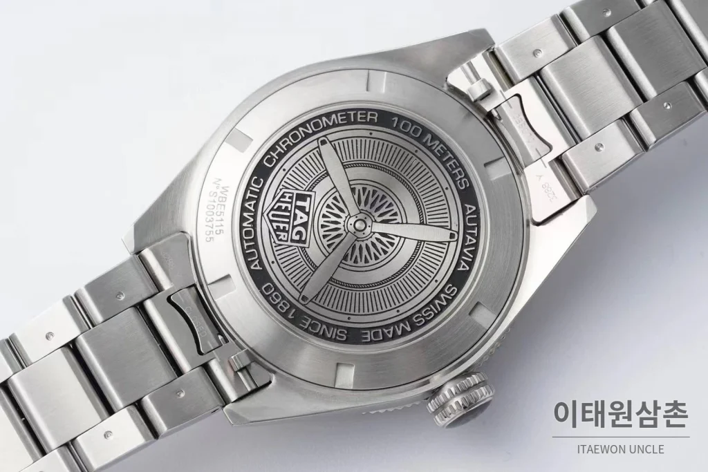 태그호이어 까레라 스틸 블랙다이얼 오토매틱 41mm 스틸 브레이슬릿 블랙 베젤 (2)