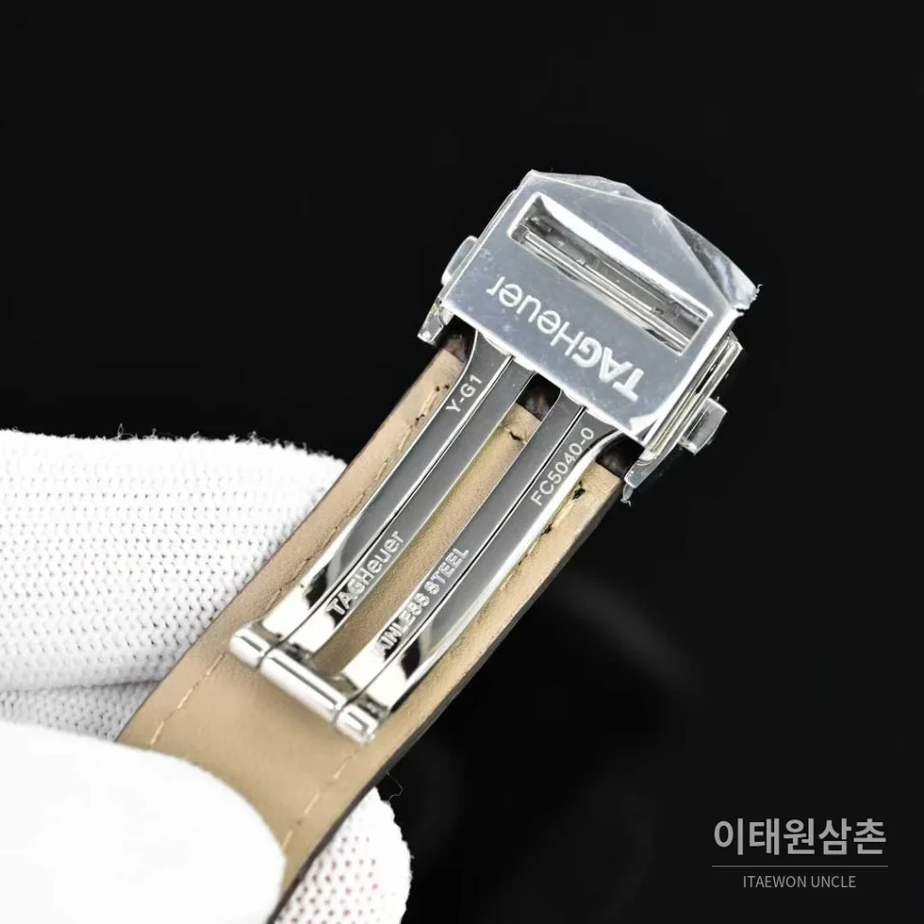 태그호이어 카레라 스틸 브라운다이얼 크로노그래프 오토매틱 43mm 브라운 가죽 스트랩