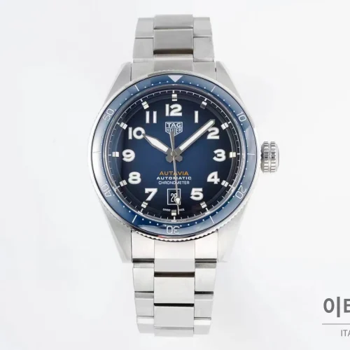 태그호이어 까레라 스틸 화이트다이얼 오토매틱 41mm 스틸 브레이슬릿 네이비 베젤