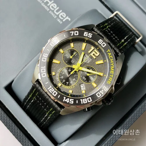 태그호이어 포뮬러1 크로노그래프 스틸 남성용 쿼츠 시계 43mm