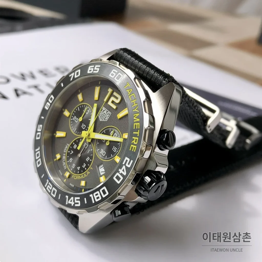 태그호이어 포뮬러1 크로노그래프 스틸 남성용 쿼츠 시계 43mm