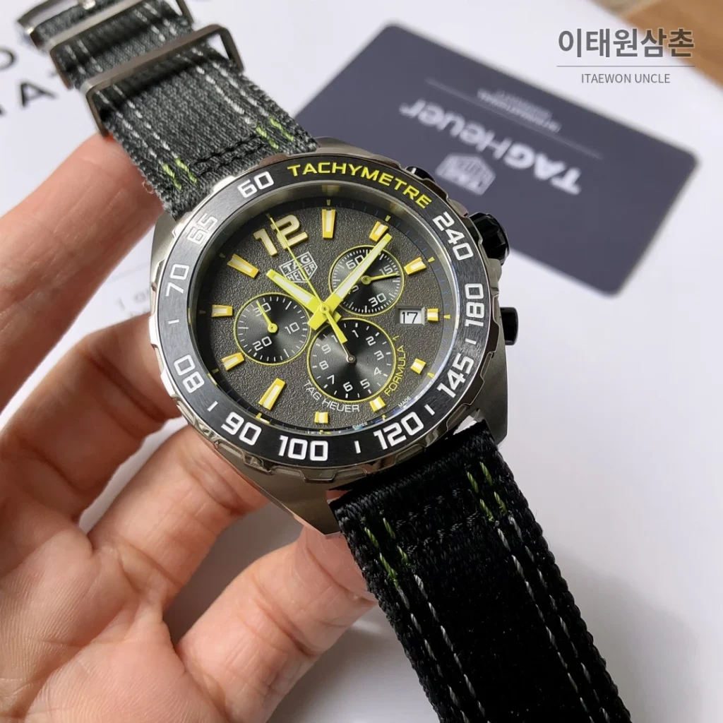 태그호이어 포뮬러1 크로노그래프 스틸 남성용 쿼츠 시계 43mm