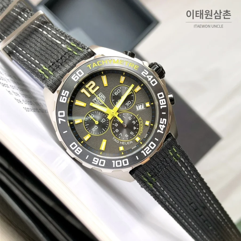 태그호이어 포뮬러1 크로노그래프 스틸 남성용 쿼츠 시계 43mm