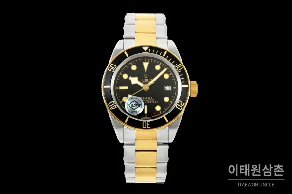 튜더 블랙베이 41 모노크롬 블랙다이얼 스틸 오토매틱 41mm M7941A1A0NU 투톤 브레이슬릿 골드 베젤 튜더 블랙베이 41 모노크롬 블랙다이얼 스틸 오토매틱 41mm M7941A1A0NU 투톤 브레이슬릿 골드 베젤