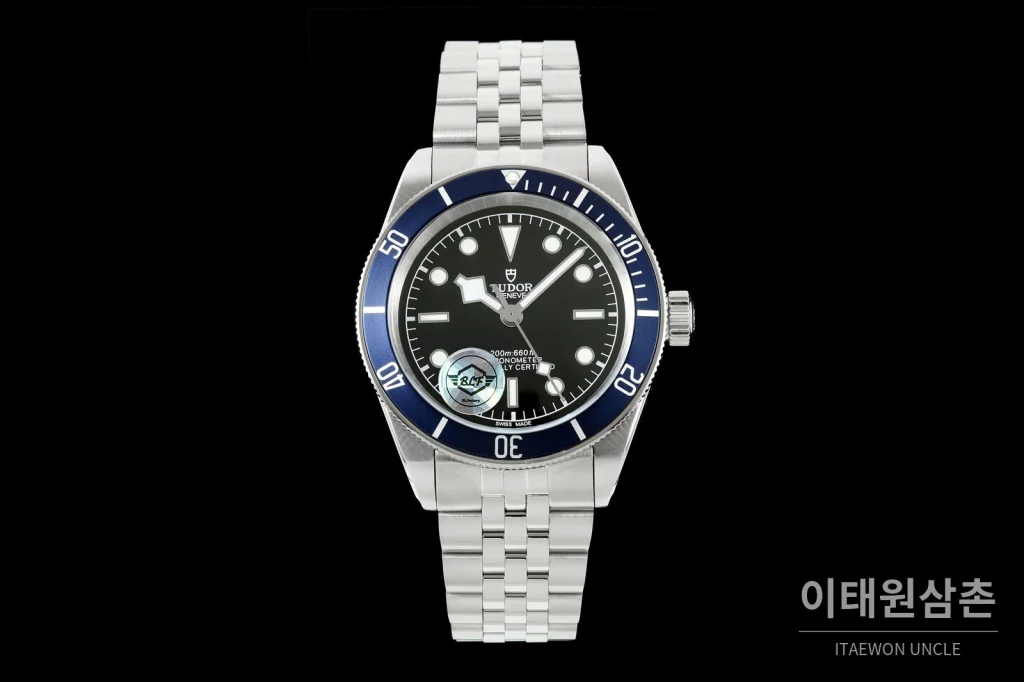 튜더 블랙베이 41 모노크롬 블랙다이얼 스틸 오토매틱 41mm M7941A1A0NU 스틸 브레이슬릿 네이비 베젤 (2)