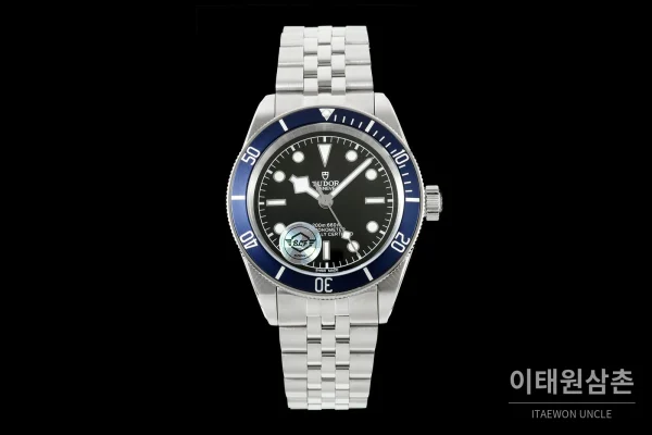 튜더 블랙베이 41 모노크롬 블랙다이얼 스틸 오토매틱 41mm M7941A1A0NU 스틸 브레이슬릿 네이비 베젤 (2)