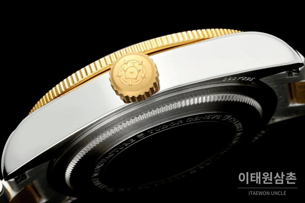 튜더 블랙베이 41 모노크롬 블랙다이얼 스틸 오토매틱 41mm M7941A1A0NU 투톤 브레이슬릿 골드 베젤