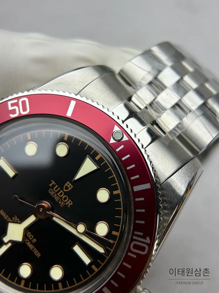 튜더 블랙베이 41 스테인리스 스틸 버건디 베젤 기계식 41mm
