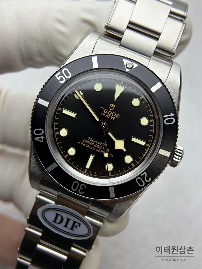 튜더 블랙베이 54 극경 블루 샌드 다이얼 오토매틱 37mm M79000N 스틸 브레이슬릿 블랙 베젤 (2)