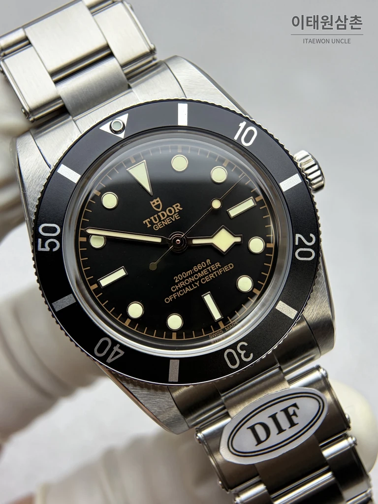 튜더 블랙베이 54 극경 블루 샌드 다이얼 오토매틱 37mm M79000N 스틸 브레이슬릿 블랙 베젤 (2)