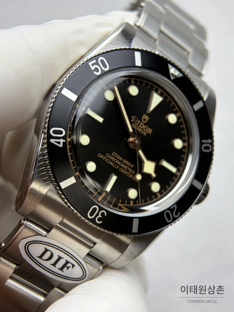 튜더 블랙베이 54 극경 블루 샌드 다이얼 오토매틱 37mm M79000N 스틸 브레이슬릿 블랙 베젤 (2)