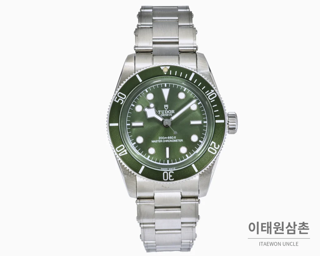 튜더 블랙베이 오토매틱 41mm 그린 다이얼 스틸 브레이슬릿 그린 베젤