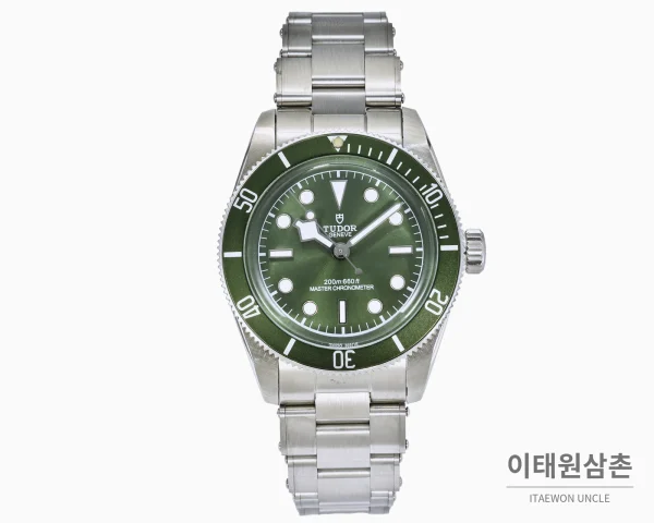 튜더 블랙베이 오토매틱 41mm 그린 다이얼 스틸 브레이슬릿 그린 베젤
