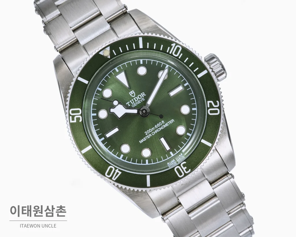 튜더 블랙베이 오토매틱 41mm 그린 다이얼 스틸 브레이슬릿 그린 베젤