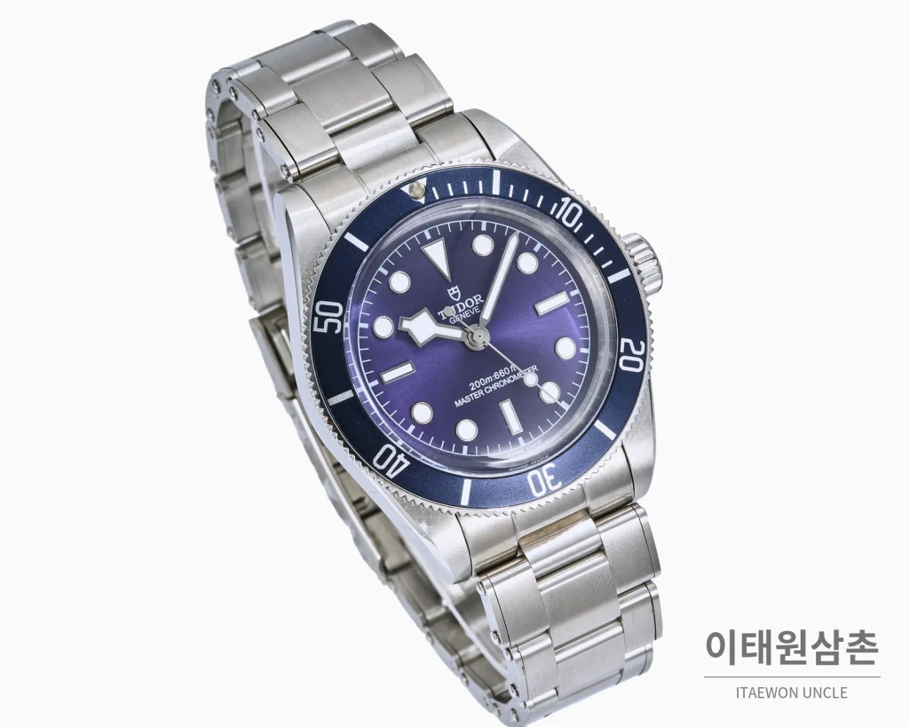 튜더 블랙베이 오토매틱 41mm 퍼플 다이얼 스틸 브레이슬릿 네이비 베젤