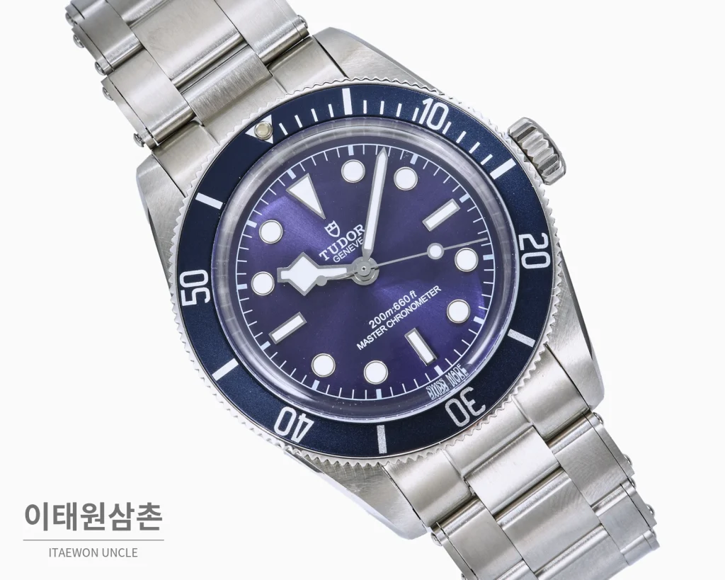 튜더 블랙베이 오토매틱 41mm 퍼플 다이얼 스틸 브레이슬릿 네이비 베젤