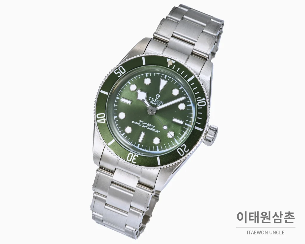 튜더 블랙베이 오토매틱 41mm 그린 다이얼 스틸 브레이슬릿 그린 베젤